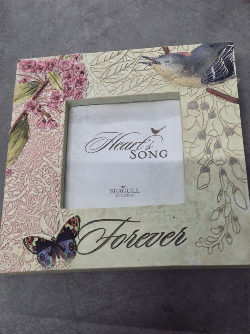 Hearts Song Forever Picture Frame By Seagull Studios With Floral & Bird Design